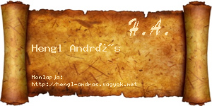 Hengl András névjegykártya